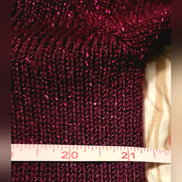 Jaclyn Smith Burgundy Sweater with Gold Accents - Picture 8 of 10